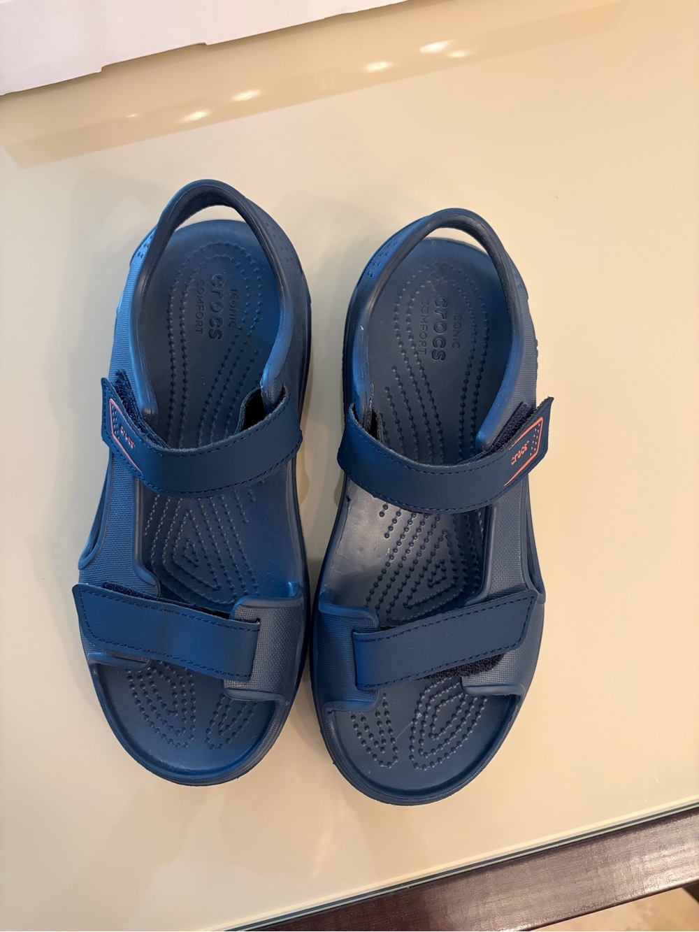 CROCS Kids Navy Blue Adjustable Strap Sandals